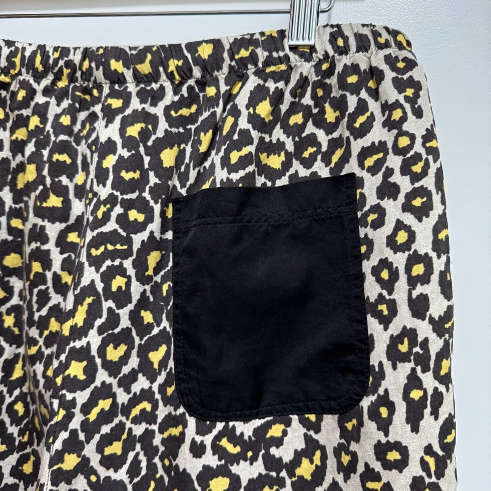 Raquel Allegra Leopard Print Cotton Silk Blend Shorts Large - Picture 7 of 11
